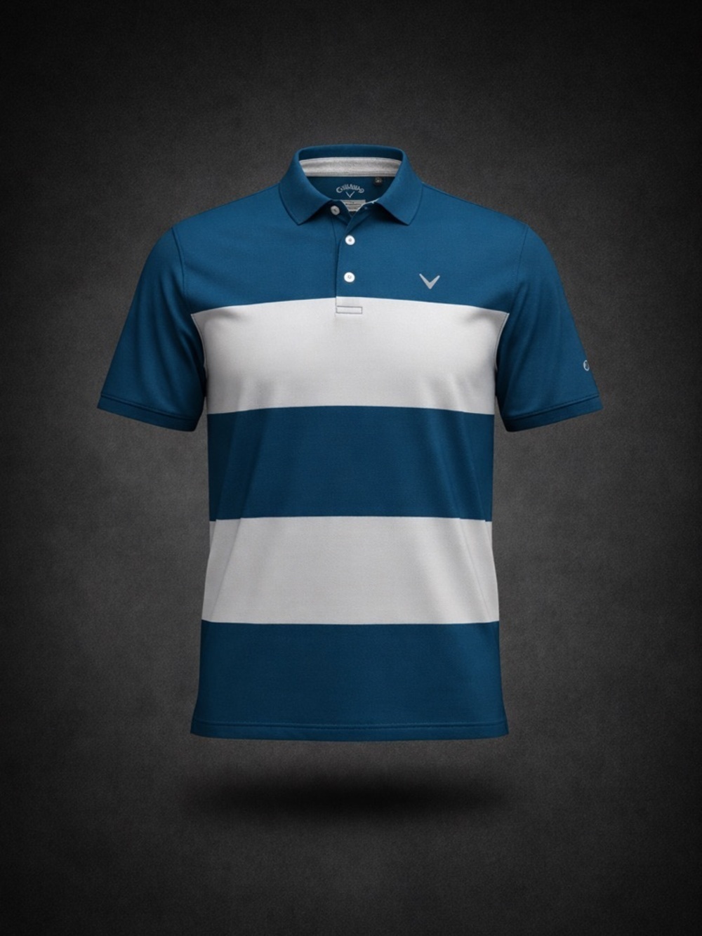 Callaway Opti-Dri Golf Polo XL Blue White Striped Performance Athletic Shirt